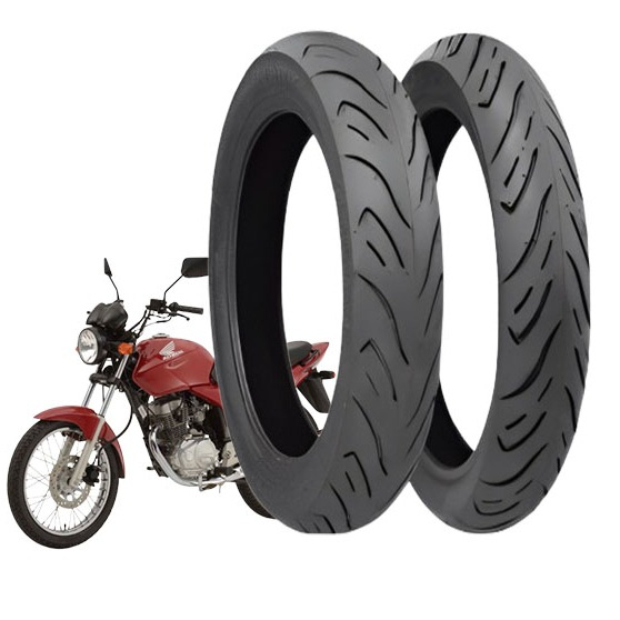 Par Pneu 2.75-18 42P + 100/90-62P/ Com Camara Technic Titan125/150/160/Fan125/150/160 Cbx 150