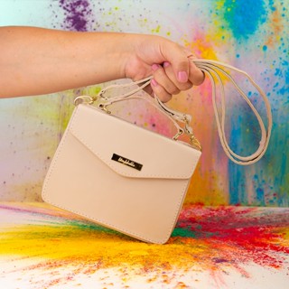 Bolsa Nude Pequena Feminina Classica Moderna com Alça Transversal Removível Promoção em Oferta na Shopee