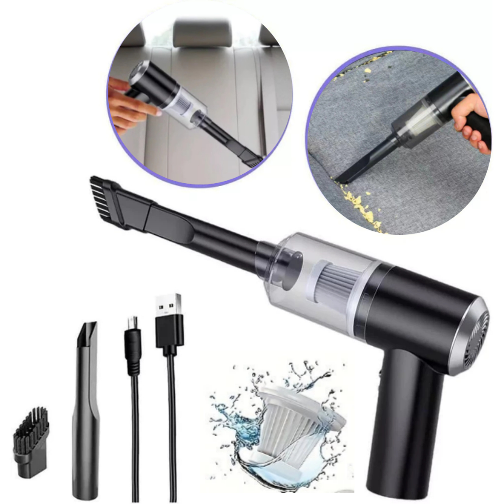 Mini Aspirador de Pó Portátil 120W Recarregável USB Compacto Moderno Limpeza Casa Carro Sofás