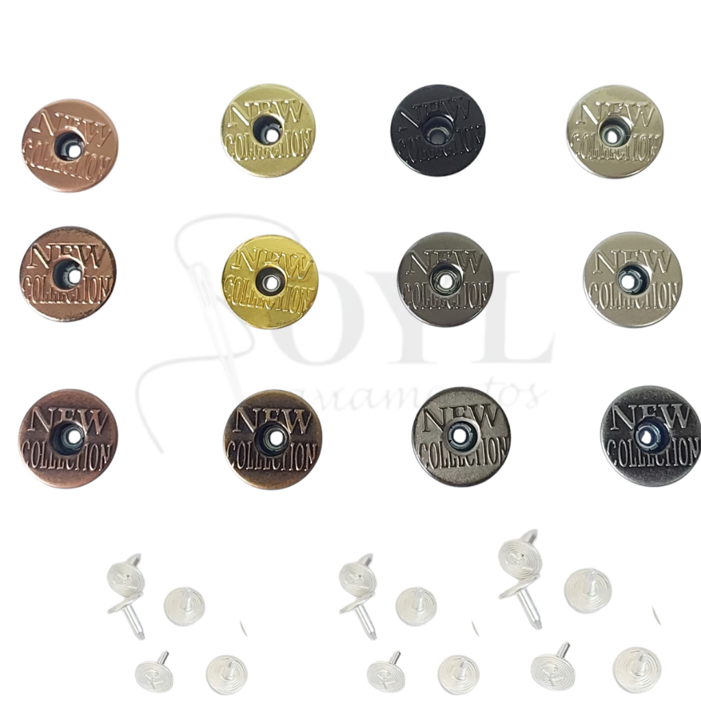 20 Peças Botao Calca Jeans 20 Prata Velha Flexivel Metal NEW COLL 20 UNIDADES 50 UNIDADES