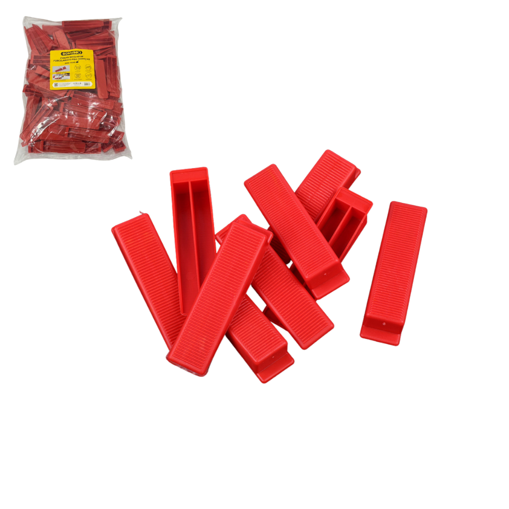 Kit 100 Peças Cunhas Niveladoras Para Piso Porcelanato Larga 20mm