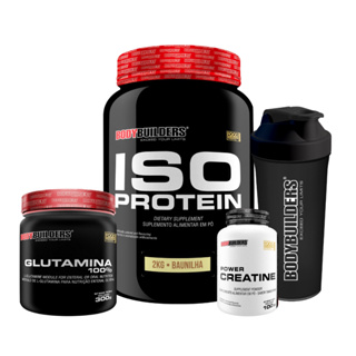 Kit Iso Protein 2kg + Power Creatina 100g + Glutamina 100% 300g + Coqueteleira - Bodybuilders em Oferta na Shopee
