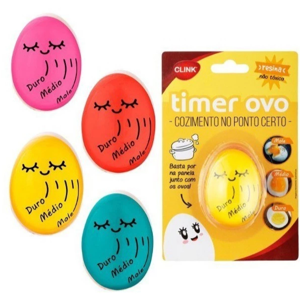 Clink Kit 2 Timer Sortidos Ovo Cozido No Ponto Certo Ovo Mollet Ovo Resina Temporizador