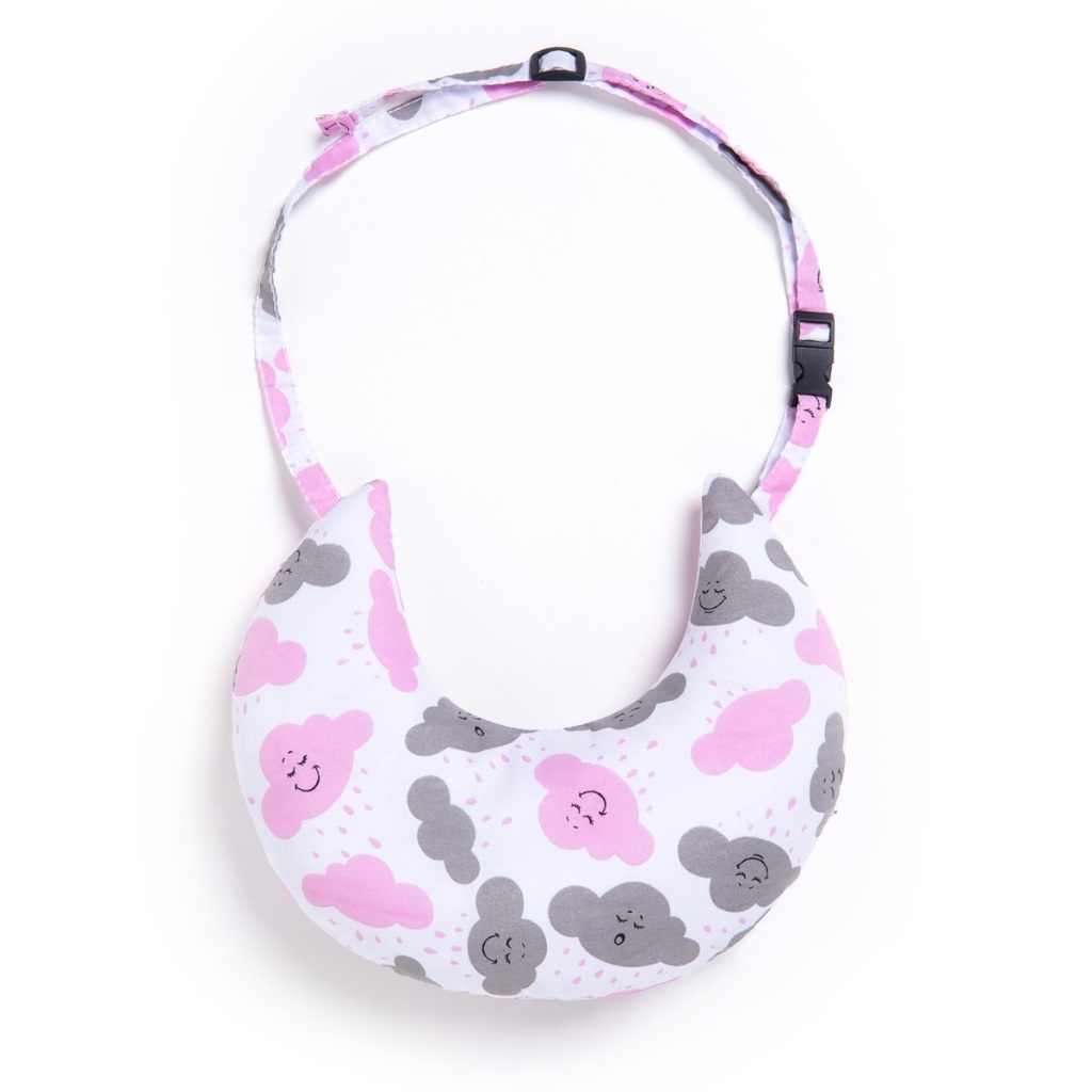 ALMOFADA H PARA CARROS COM ALMOFADA PESCOÇO NUVENZINHA ROSA