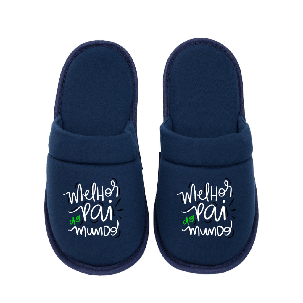 Pantufa Dia dos Pais - Chinelo de Quarto em Meia Malha com solado Borracha Eva