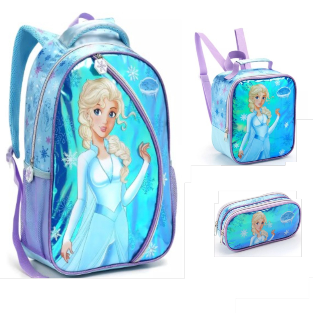 kit mochila de costa lancheira estojo unicornio top 2025 tamanho Grande escolar menina