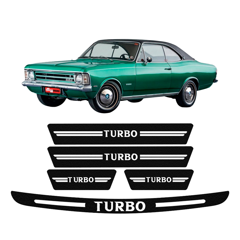 KIT SOLEIRA DE PORTA + PORTA MALA GM OPALA UNIVERSAL DIVERSAS CORES ADESIVO TURBO PERSONALIZADO