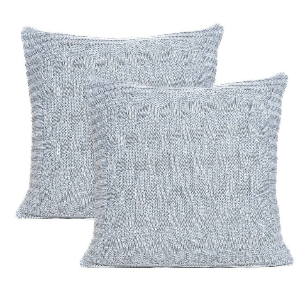 Kit 2 Capas de Almofadas Tricot Decorativa Sofá Cama Efeito 3D em Oferta na Shopee