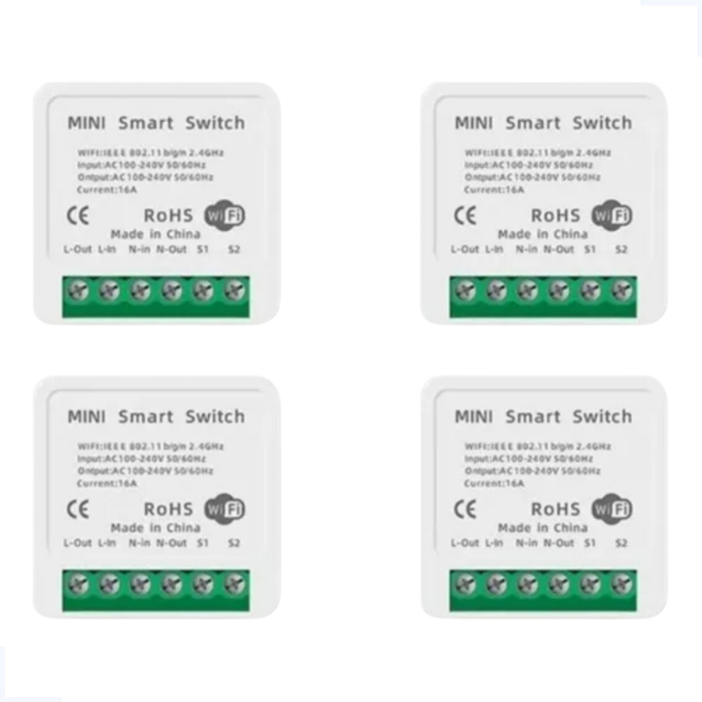 Kit 4 Interruptor Inteligente 16a Wifi Automação Alexa Google