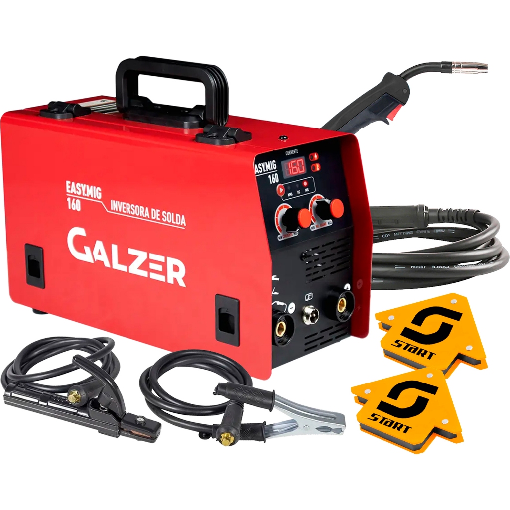 Máquina Solda Inversora 160a Mig Tig Com Esquadros