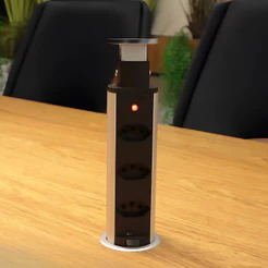 Torre 3 Tomadas Multiplug Bivolt 16A Prata Renna Totem Design Compacto