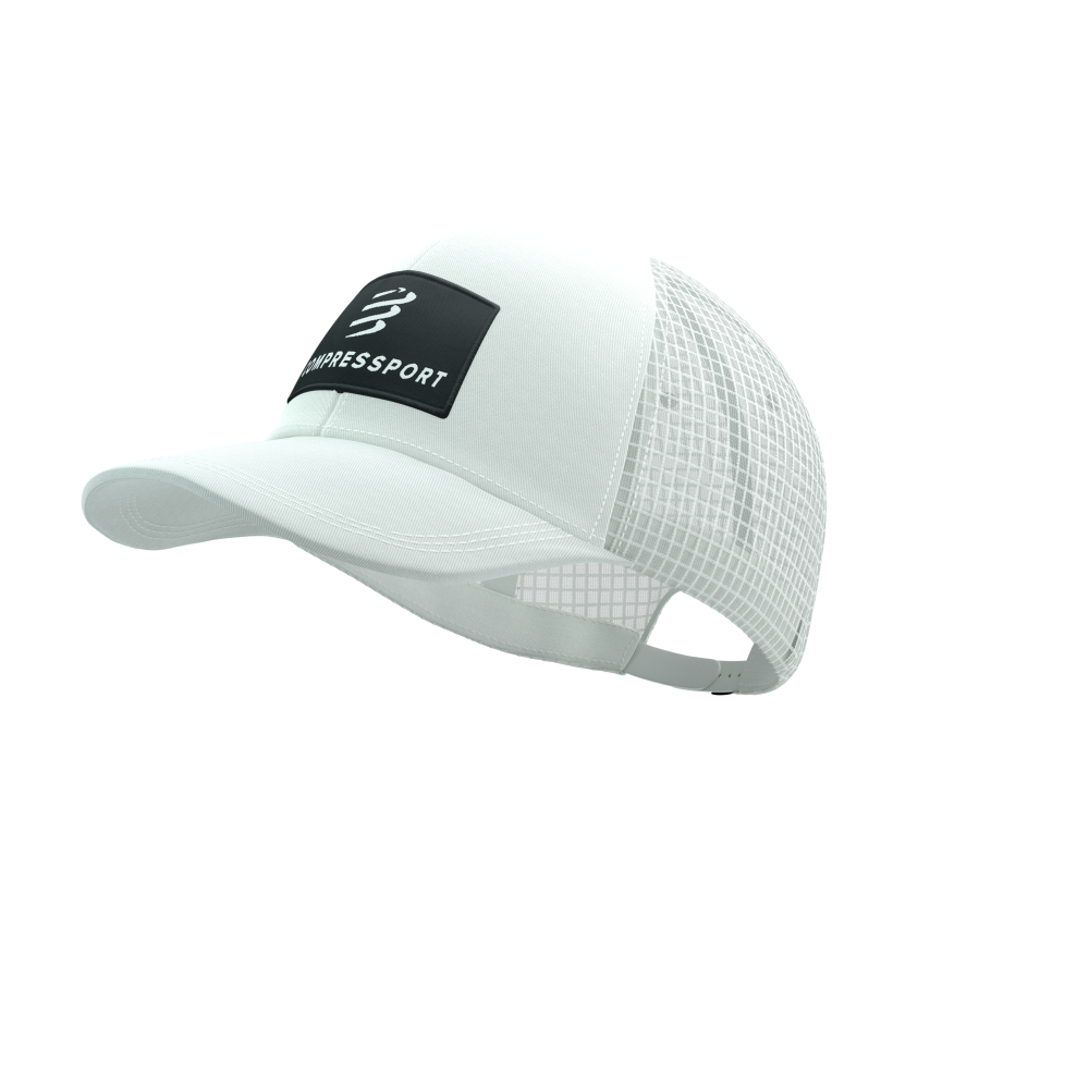 Boné Trucker 6P Cap Branco/Preto - tela respirável ajustável bike ciclismo ironman triathlon corrida