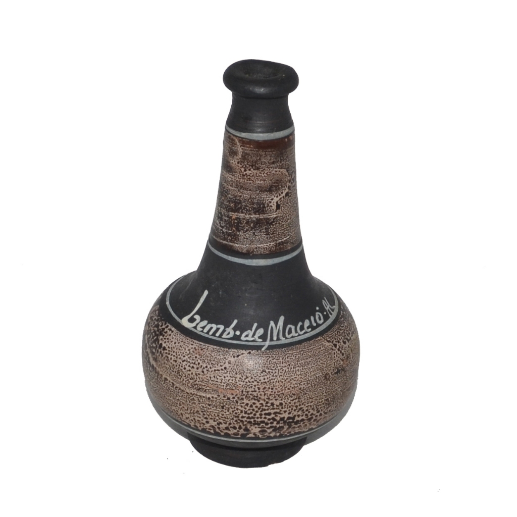 Mini vaso antigo cerâmica barro pintado souvenir de Maceió