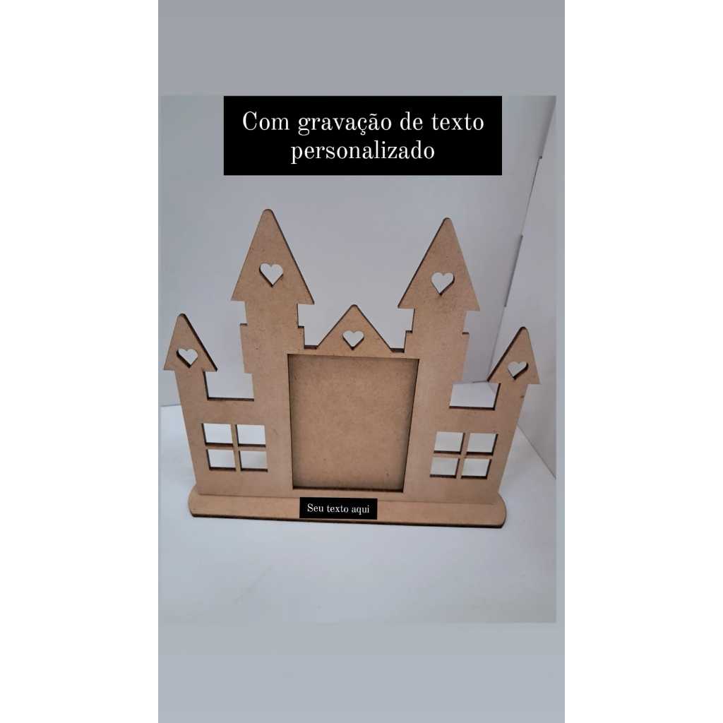 Kit 10 peças Porta Retrato Castelo PERSONALIZADO para foto 9x7 cm em MDF Lembrancinha / Aniversário / Festas / Princesa