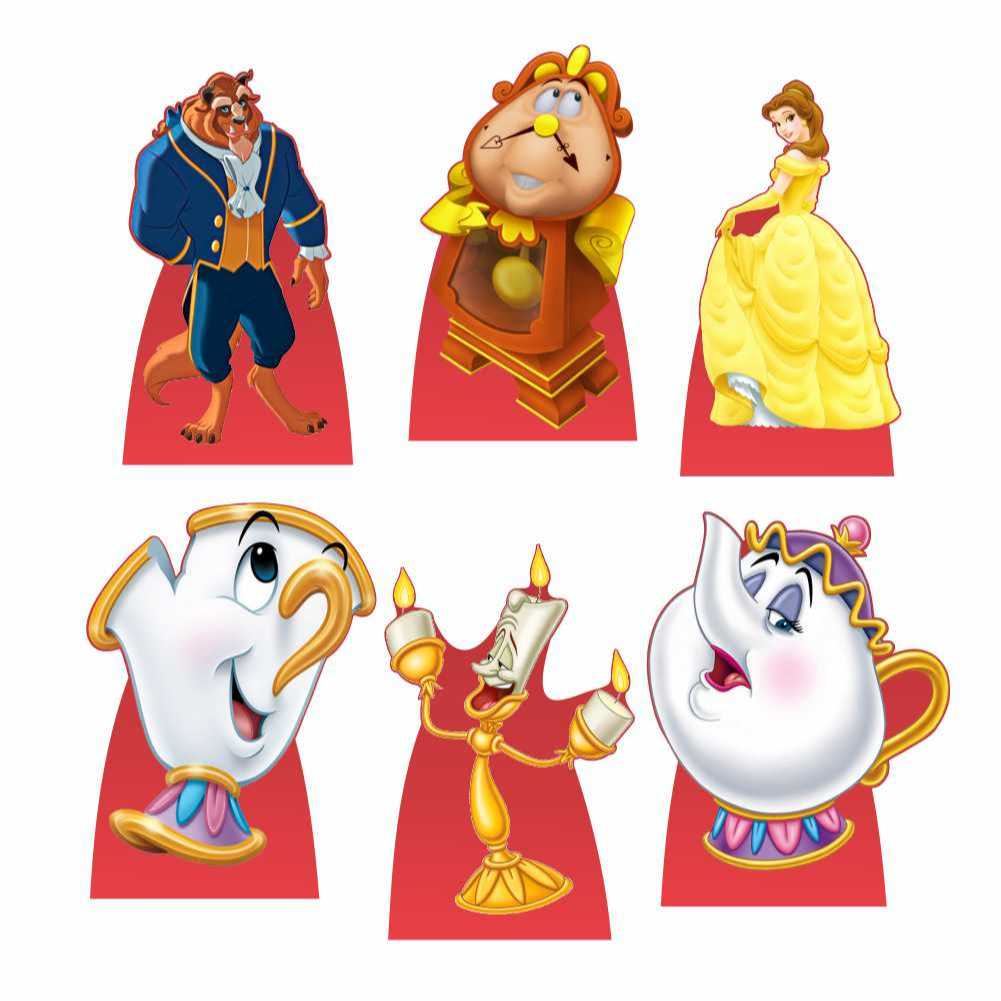 A Bela e a fera md2 kit 6 totens de Decoração De Festa Temática infantil 20Cm