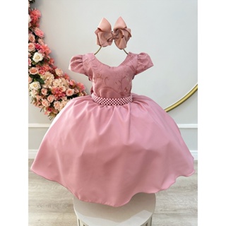 Vestido Juvenil De Festa Rosê Luxo Daminha Bordado Rodado Menina Formatura - 4 Ao 16 Anos em Oferta na Shopee