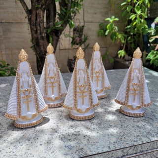 kit 5 imagem nossa senhora Aparecida 15cm azul branco lembracinha batizado casamento em Oferta na Shopee