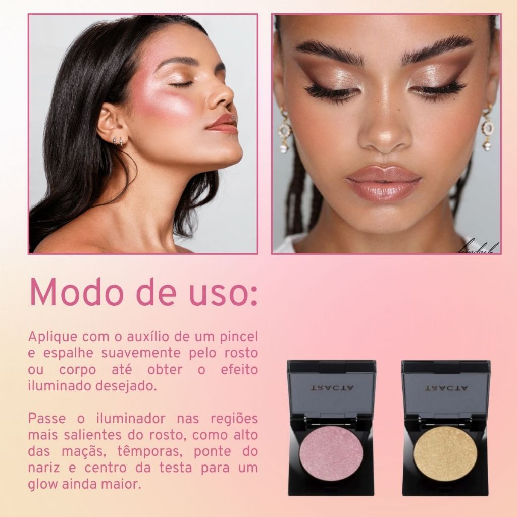 Iluminador Facial Compacto Glowing Tracta Tr - Escolha A Cor