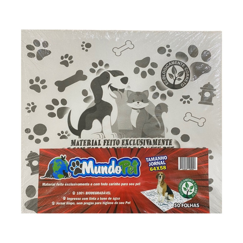 Jornal Pet 50 Folhas Grande Tapete Higiênico Cachorro Cães