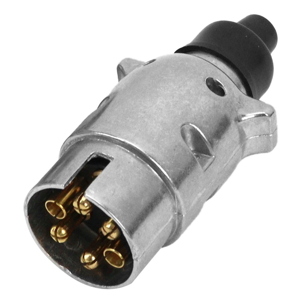 Tomada Macho Reboque 6 Polos Engate Alumínio Cromado Carreta Carretinha Cavalo Mecânico Original em Oferta na Shopee