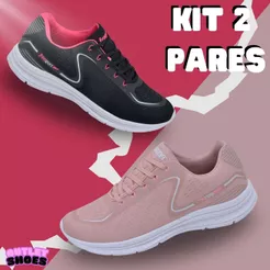 Kit 2 Pares Tênis Esportivos Masculino/Feminino para Academia e Corrida