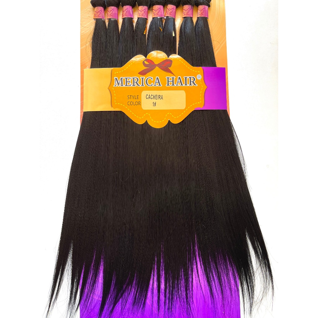 Cabelo 100% Orgânico - Liso Cachoeira - Merica Hair - Super Star - 1pct - 280grs em Oferta na Shopee