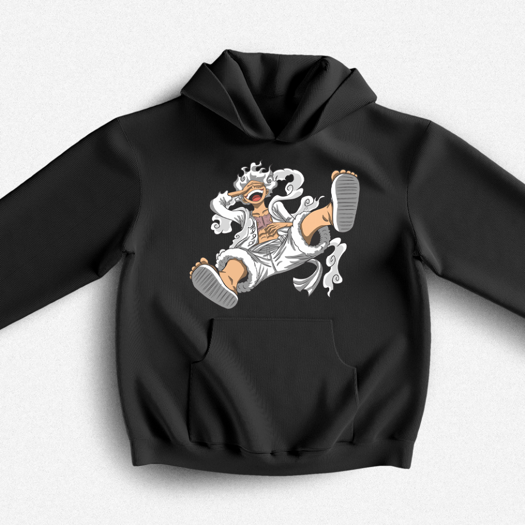 Blusa Moletom One Piece Luffy Gear 5 Anime Mangá Desenhos Casaco com Capuz Personalizado