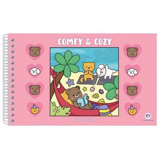 Livro Comfy & Cozy - Livro de Colorir Capa Dura em Espiral Folhas Grossas 180g em Oferta na Shopee