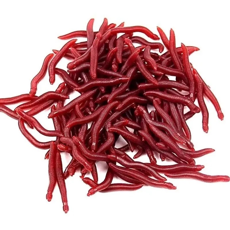 100 Pçs Minhocas de Silicone - Isca Artificial Soft - Super Realista - Tilápia Piau Traíra Lambari