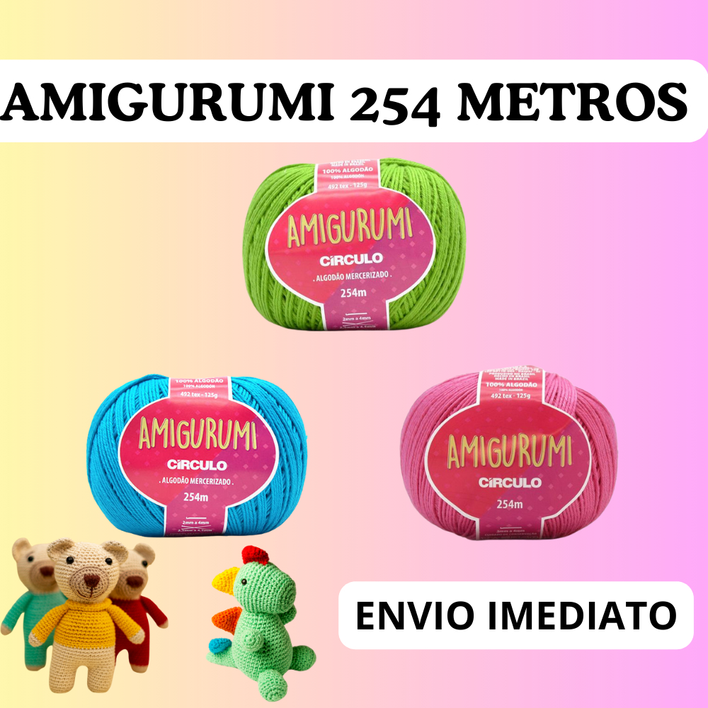 Fio Linha Amigurumi circulo 254 metros | Linha Amigurumi Envio em até 24 horas
