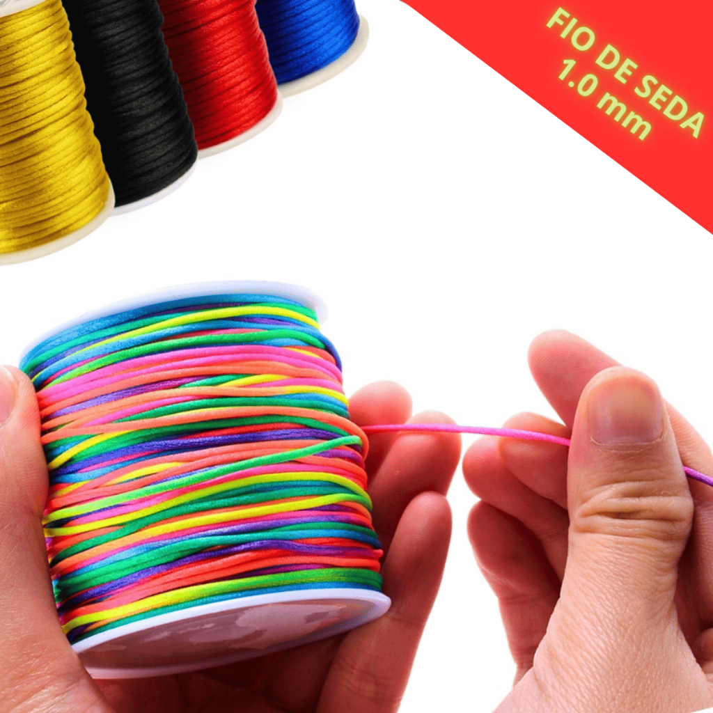 Fio De Seda  70 Metros 1.0 mm - Cordão Rabo De Rato Diversas Cores em Oferta na Shopee