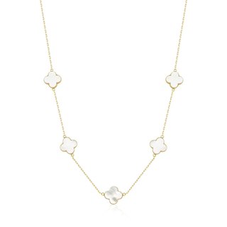 Colar  de Ouro 18k Trevos e 44cm