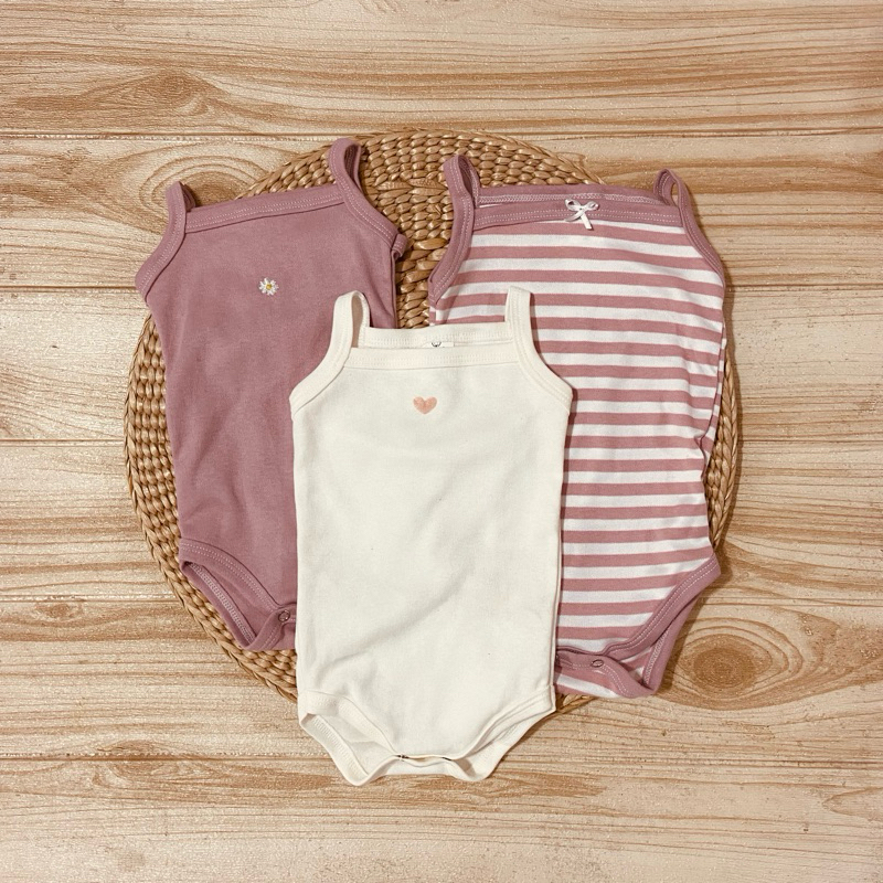 Kit 3 Body alcinha regata bebê menina menino renda algodão