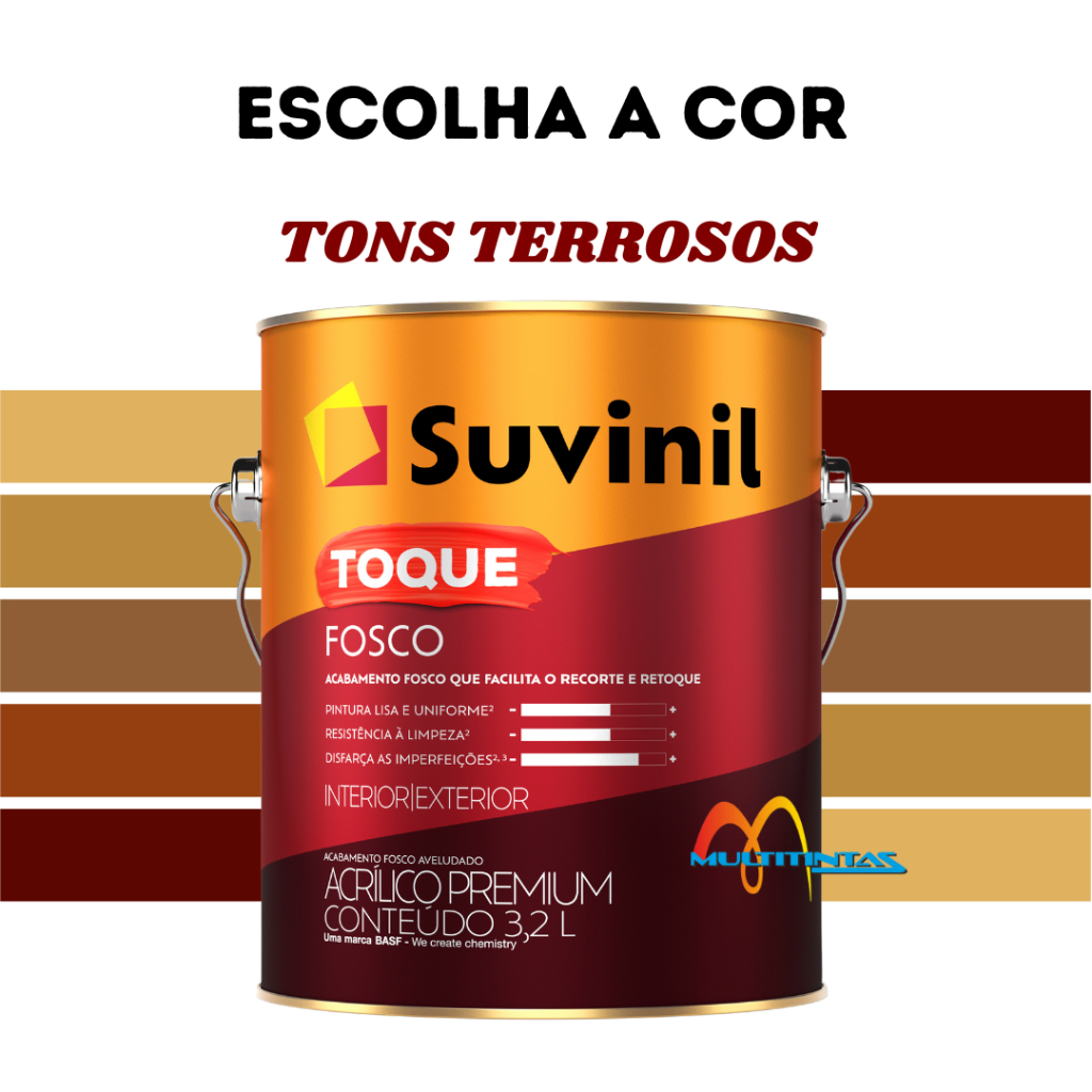 Tinta Acrílica Fosco 3,2l Tons Terrosos Parede Toque Fosco Suvinil