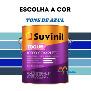 Tinta Acrílica Fosco 3,2l Tons De Azul Parede Toque Fosco Completo Suvinil em Oferta na Shopee