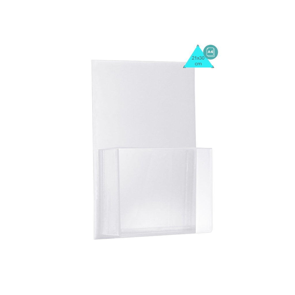 Display de Parede  A4  21x30 cm vertical Expositor Porta Folder Folhetos Panfletos