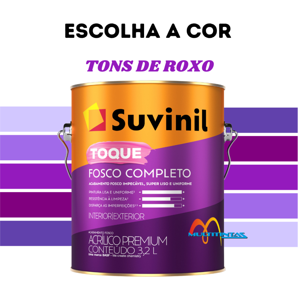 Tinta Acrílica Fosco 3,2l Tons De Roxo Parede Toque Fosco Completo Suvinil em Oferta na Shopee