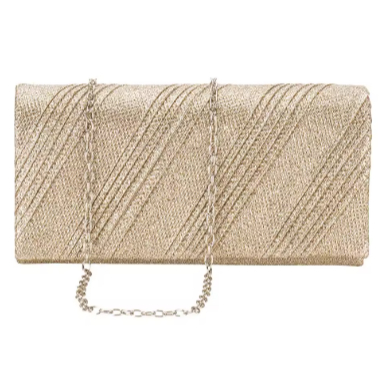 Bolsa Champanhe Feminina Clutch de Festa com Alça de Corrente Carteira básica para casamentos e festas