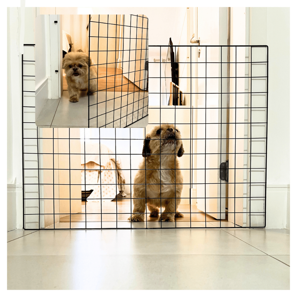 Grade Para Cachorro em Metal Cerca de Segurança Pet Tela Resistente para Ambientes Internos e Externos em Oferta na Shopee