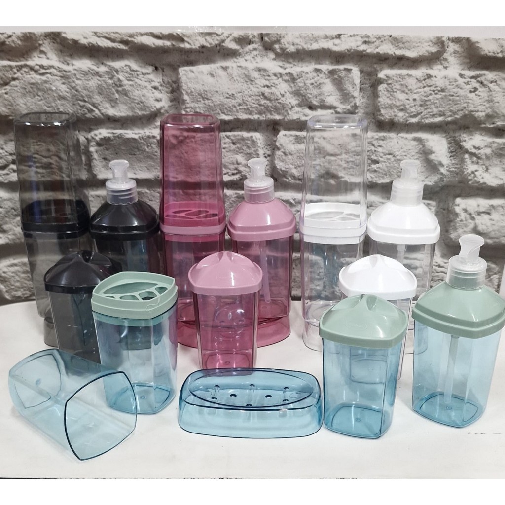 Kit Banheiro Lavabo 4 Peças em Acrílico - Plastibrasil