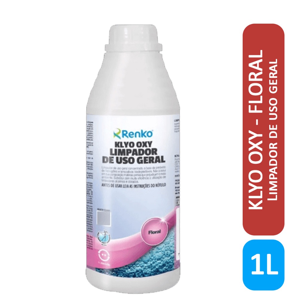 Klyo Oxy 1L - Limpador Floral à Base de Peróxido de Hidrogênio Renko - Limpeza Profunda e ...