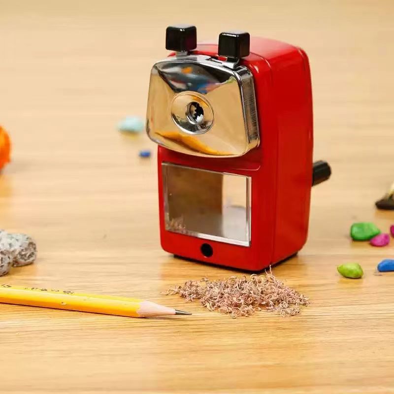 Apontador Manual de Mesa  para Lapis com Manivela e Deposito Coletor