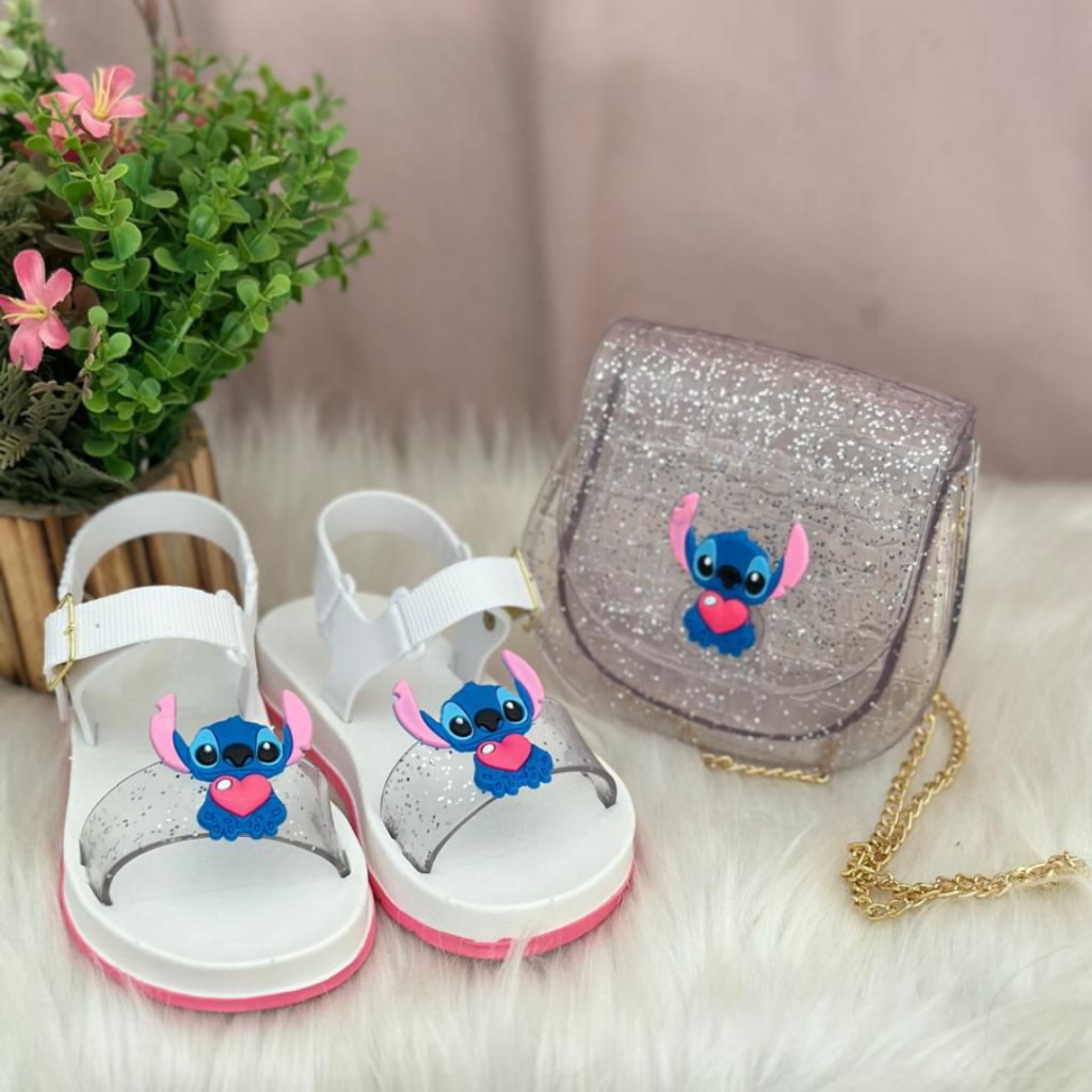 LANÇAMENTO Sandália Com Bolsa Stitch Feminina Super Leve e Confortável