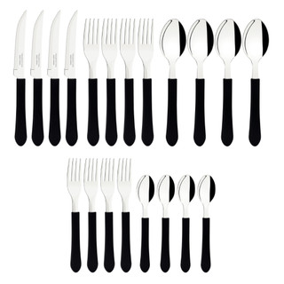 Faqueiro Leme Tramontina Inox 20 pç Preto 4 Pessoas