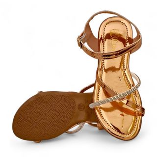 Sandália Feminina Infantil Juvenil Traseiro Fivela X Strass