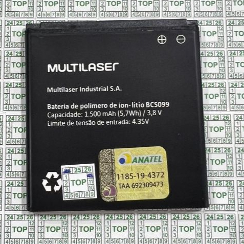 Carga BCS099 Bat Bcs099 Compatível Multilaser E Lite P9099 Nova. Baterias de qualidade.