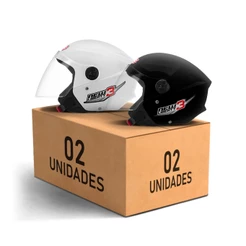 Kit Capacete De Moto Aberto Feminino E Masculino Casal New Liberty 3 Pro Tork Branco