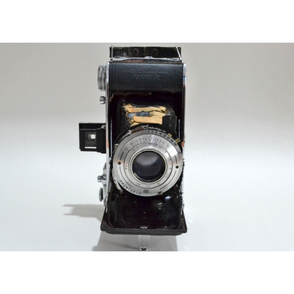 Câmera Fotográfica Analógica Antiga Vintage Ferrania Falco Prontor-S Itália 1948
