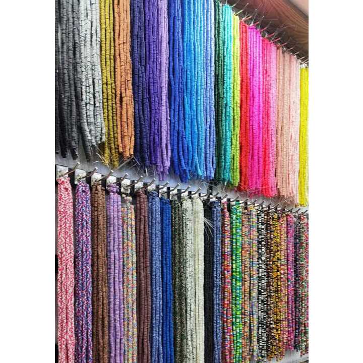 Disco de fimo 4mm / 6mm / 8mm disquinho entremeio Fio de 40cm DIY RWR