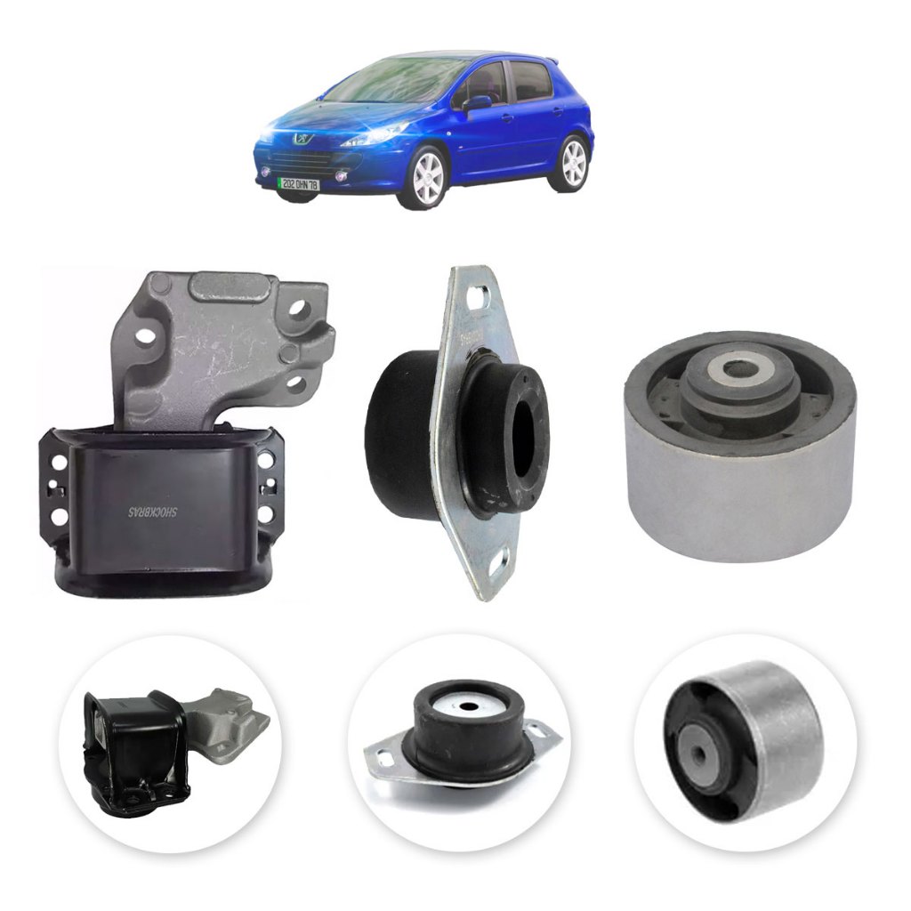 Kit Coxim Calço LD LE Motor Cambio 1.6 Peugeot 307 205 306 405 Partner C4 Shockbras MS Mobensani